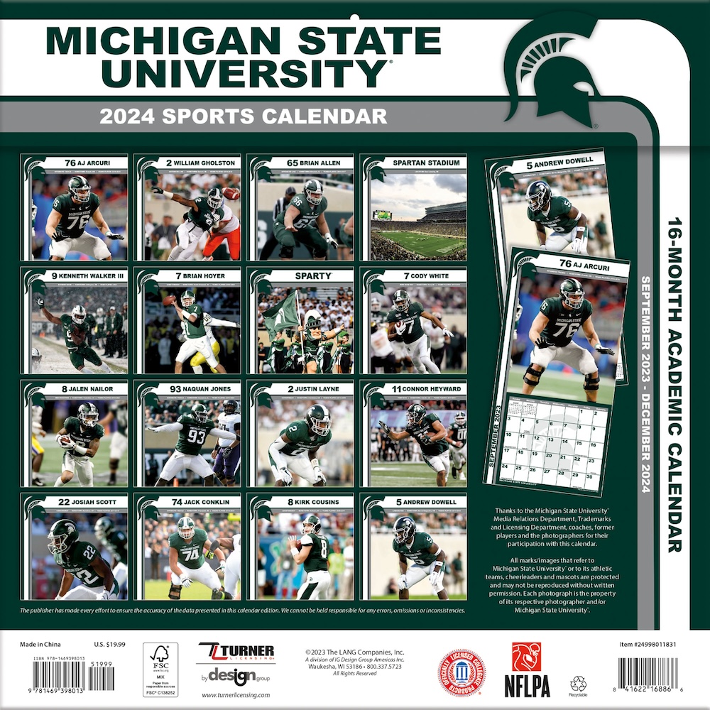 Michigan State Spartans 2022 Wall Calendar