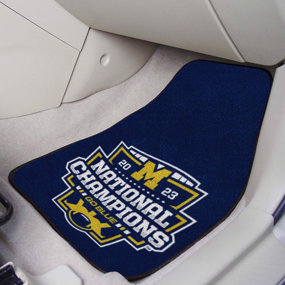 Michigan Wolverines COLLEGE FOOTBALL CHAMPS Car Floor Mats 18 x 27 Carpeted Pair