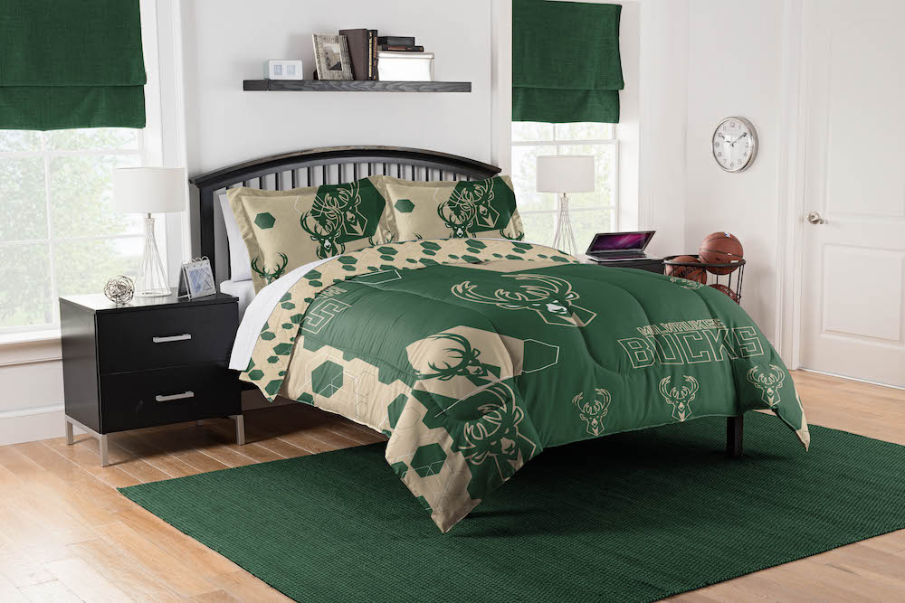 Milwaukee Bucks QUEEN/FULL size Comforter and 2 Shams