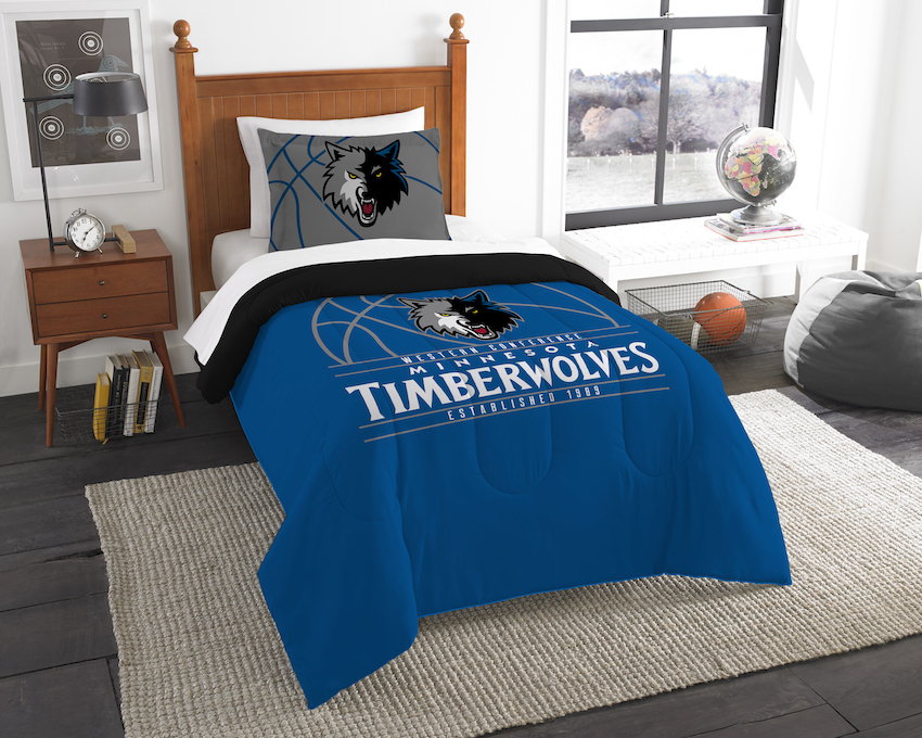 Minnesota Timberwolves Twin Comforter Set with Sham