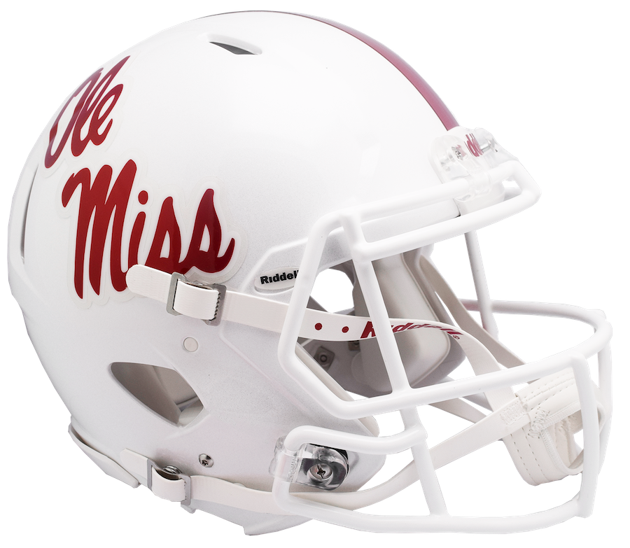 Mississippi Rebels SPEED Revolution Authentic Football Helmet - WHITE