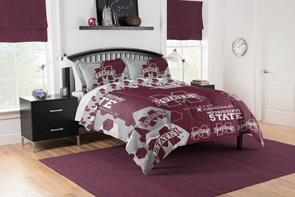 Mississippi State Bulldogs QUEEN/FULL size Comforter and 2 Shams