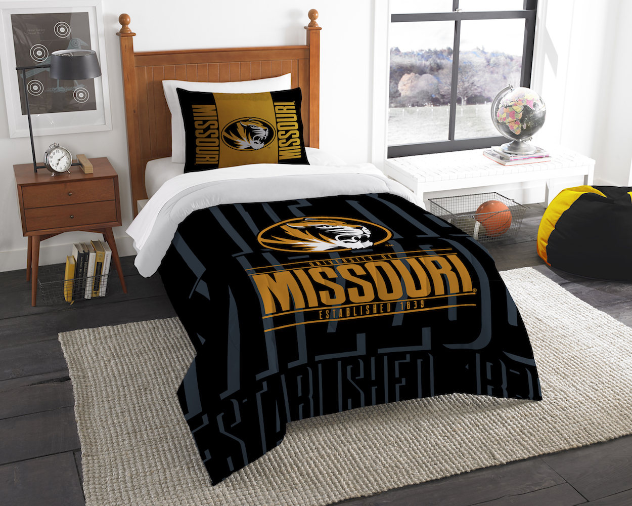 Missouri Tigers Twin Comforter Set with Sham