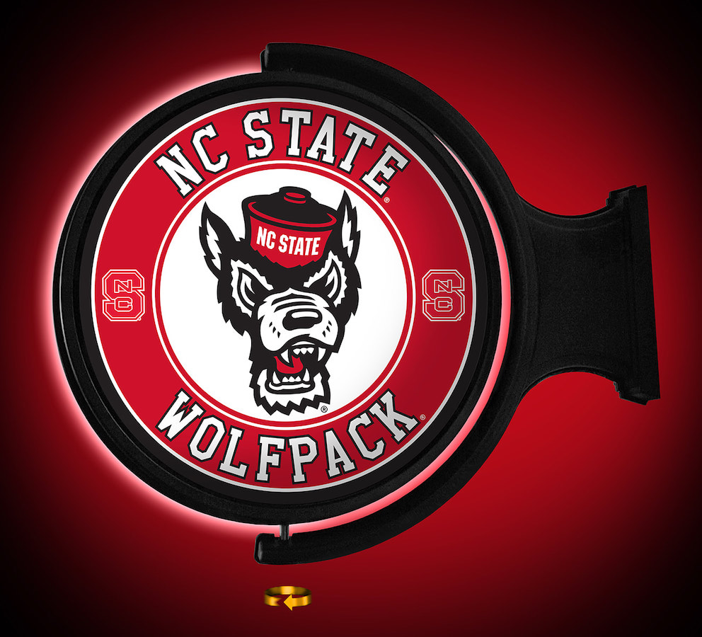 NC State Wolfpack LED Rotating Wall Sign ~ WOLFHEAD
