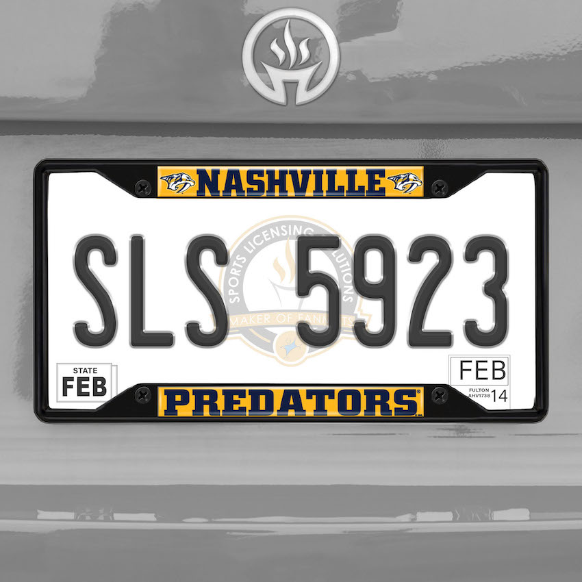 Nashville Predators Black License Plate Frame