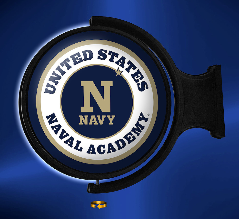 Navy Midshipmen LED Rotating Wall Sign ~ PRIMARY