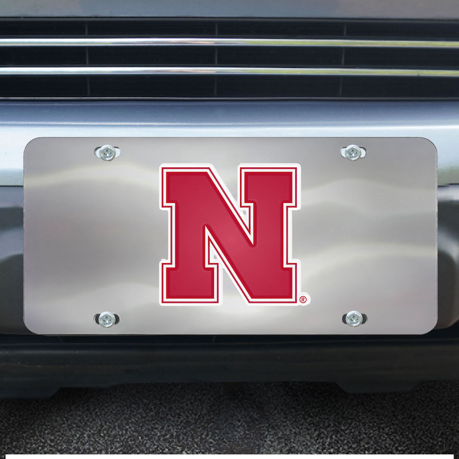 Nebraska Cornhuskers Stainless Steel Die-cast License Plate