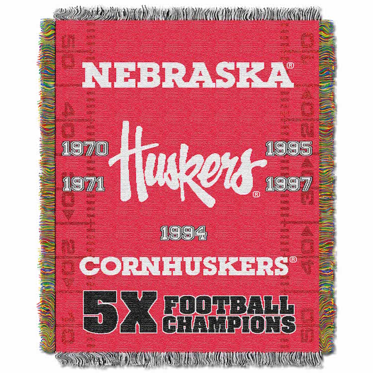 Nebraska Cornhuskers Commemorative Championship Tapestry Throw