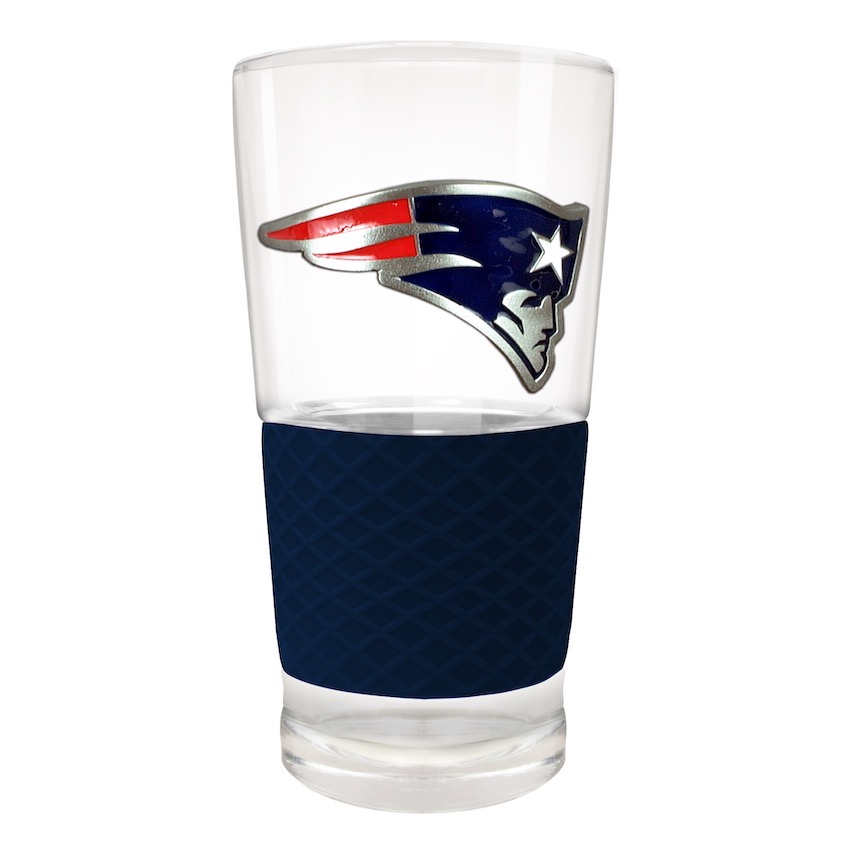 New England Patriots 22 oz Pilsner Glass with Silicone Grip
