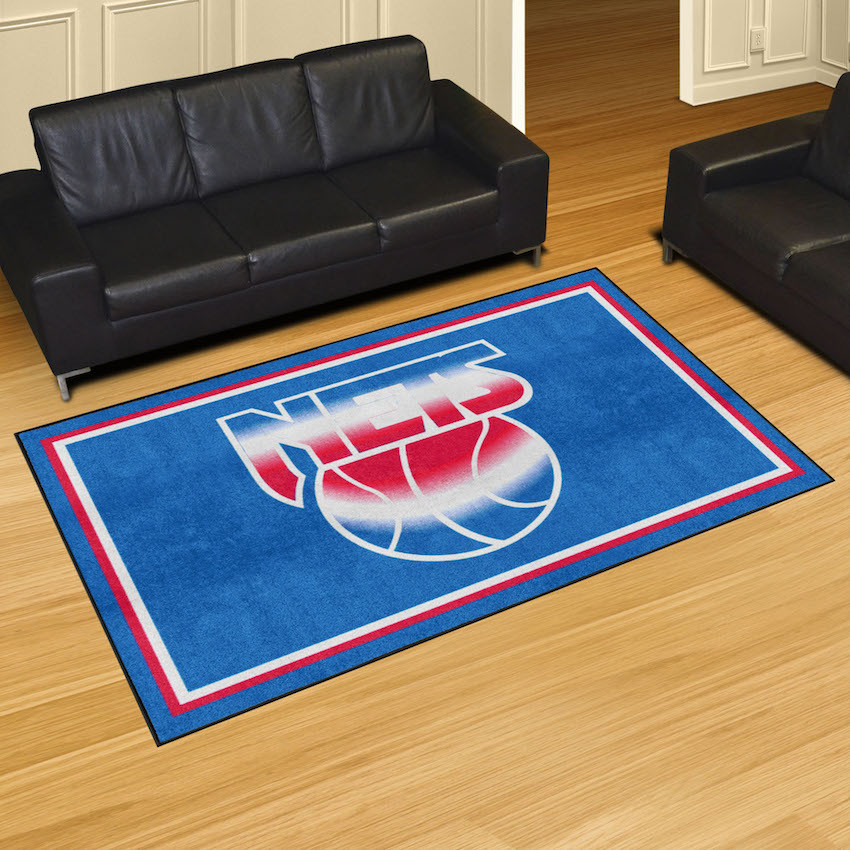 New Jersey Nets Vintage 5x8 Area Rug - Throwback Logo