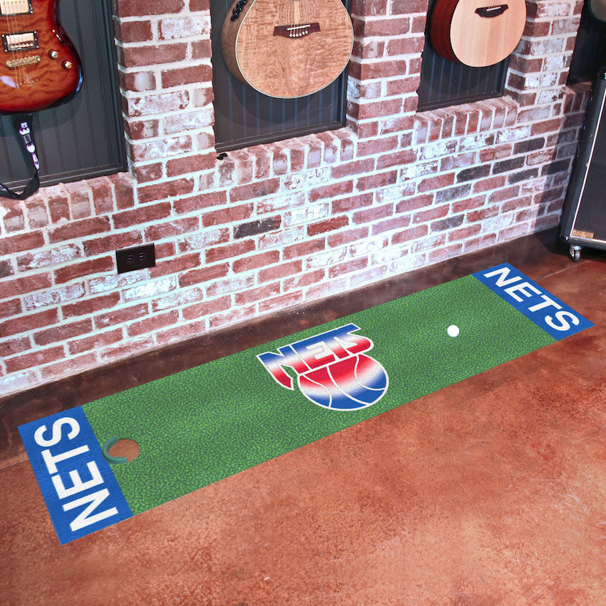 New Jersey Nets Vintage 18 x 72 in Putting Green Mat with Throwback Logo