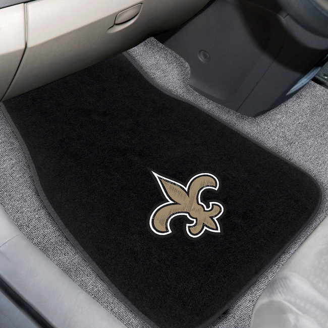 New Orleans Saints Car Floor Mats 17 x 26 Embroidered Pair