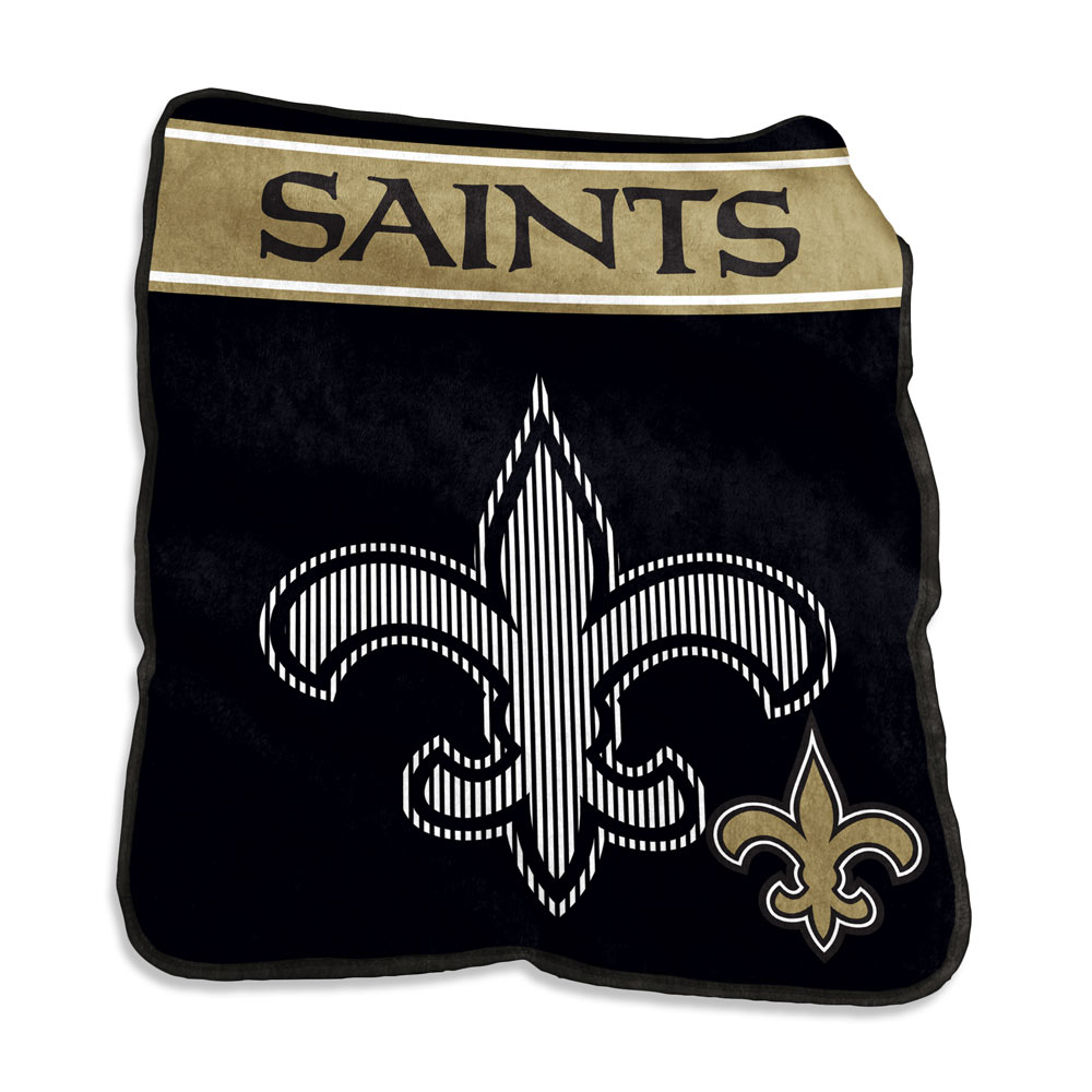New Orleans Saints LARGE Logo Raschel Blanket