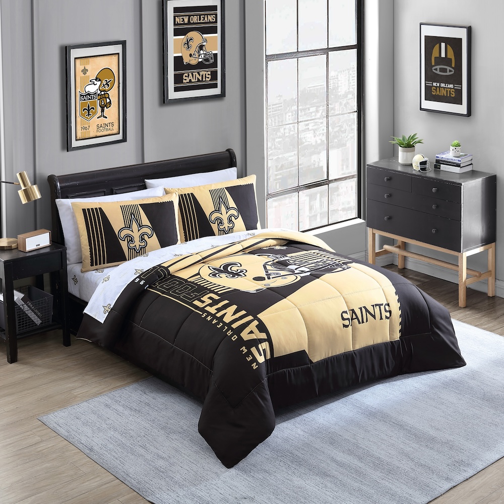 New Orleans Saints QUEEN Bed in a Bag Set