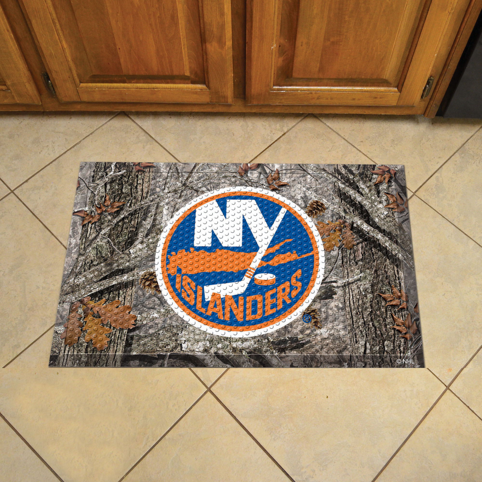 New York Islanders Camo Style SCRAPER Door Mat
