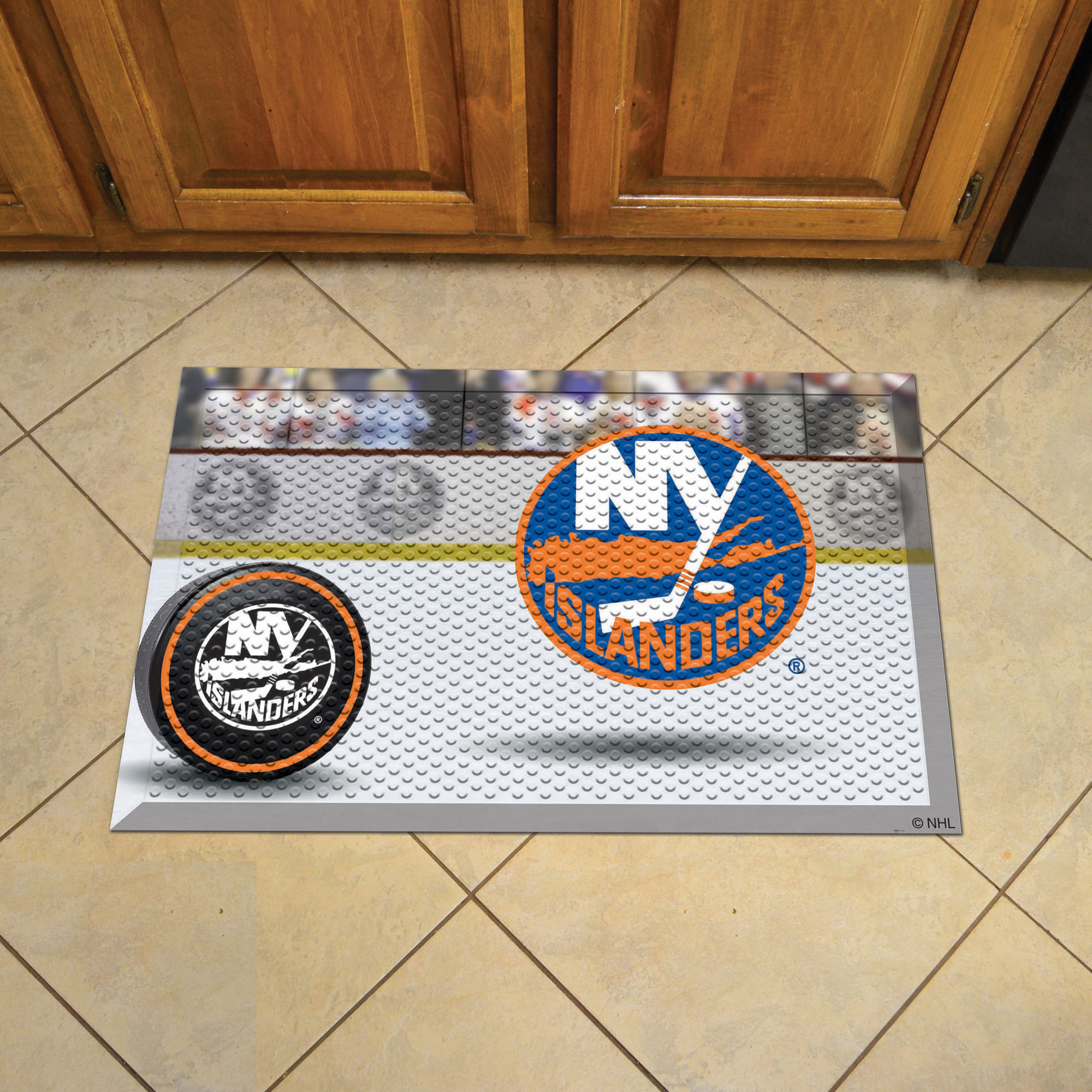 New York Islanders Puck Style SCRAPER Door Mat