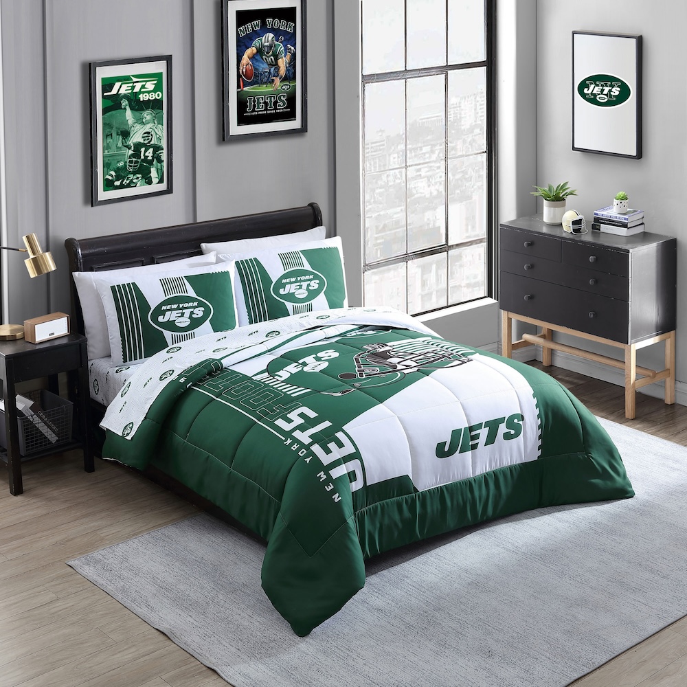 New York Jets QUEEN Bed in a Bag Set