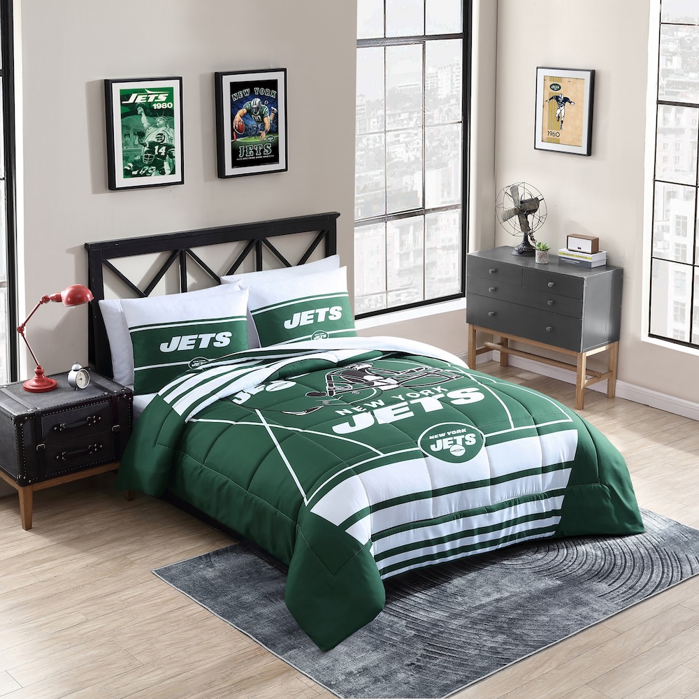 New York Jets QUEEN/FULL size Comforter and 2 Shams