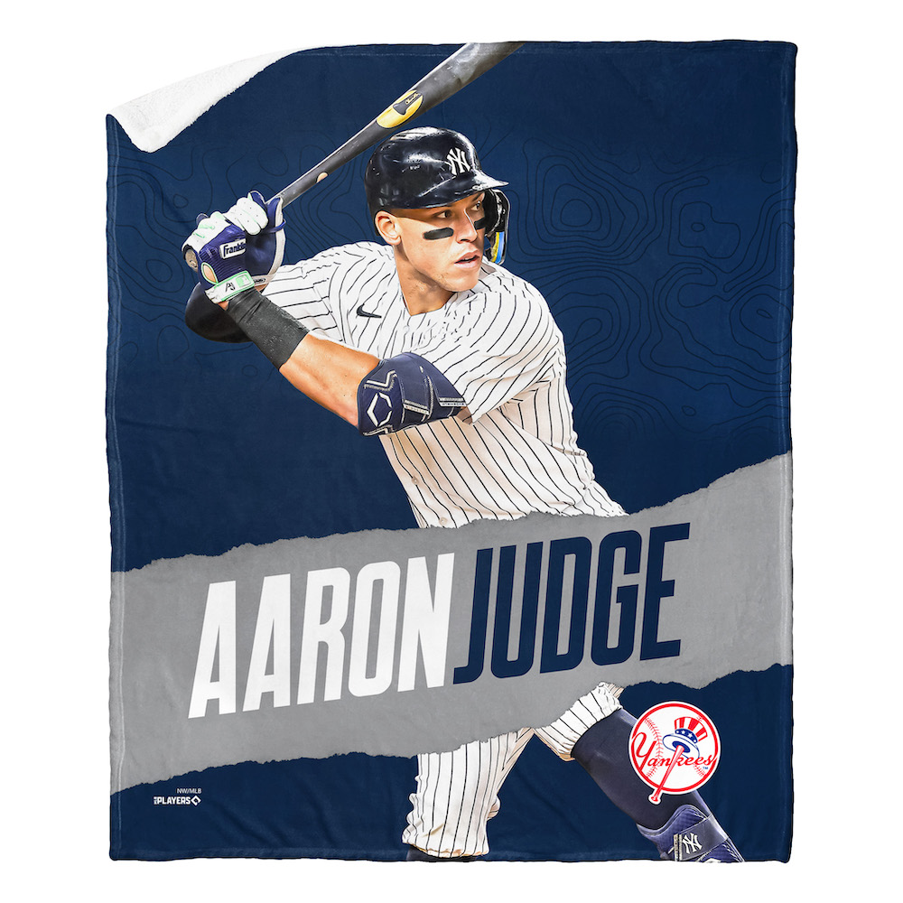 New York Yankees Aaron Judge Silk Sherpa Throw Blanket