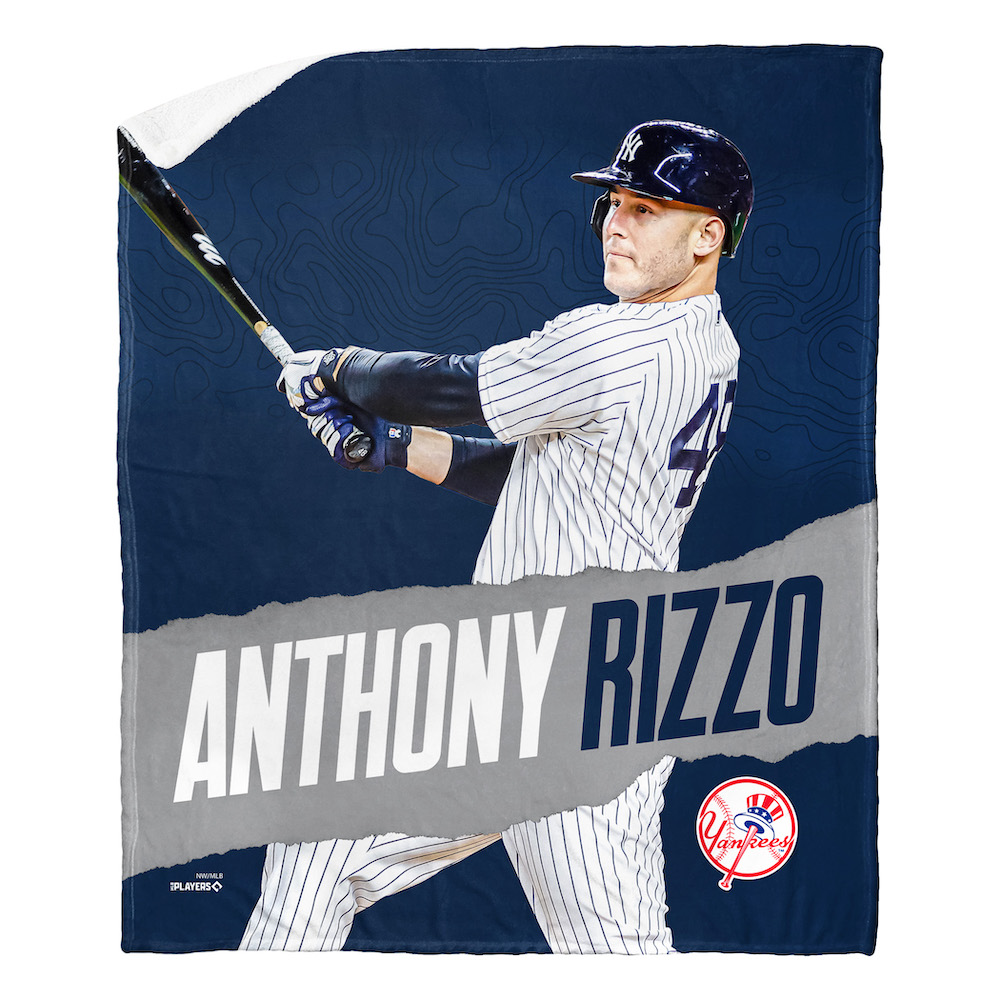 New York Yankees Anthony Rizzo Silk Sherpa Throw Blanket