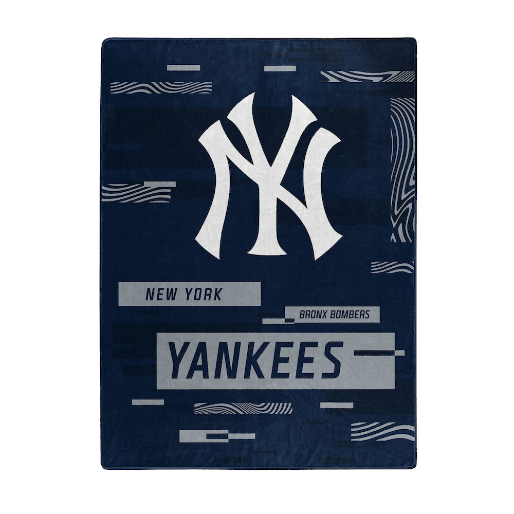 New York Yankees Large Plush Fleece Raschel Blanket 60 x 80