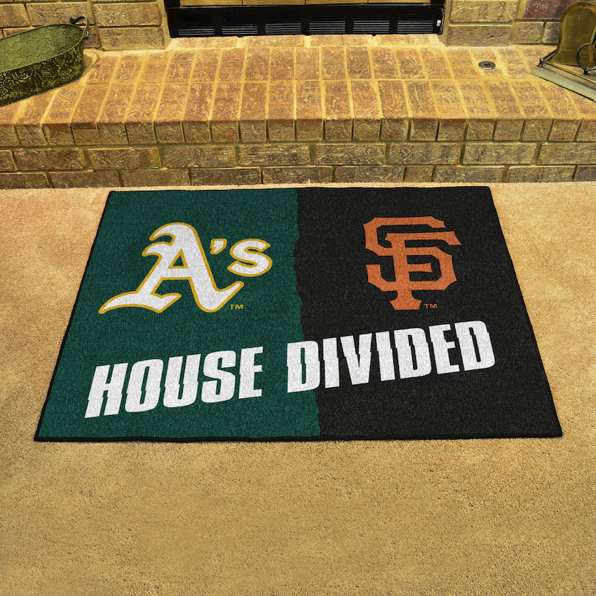 MLB House Divided Rivalry Rug Oakland A's - San Francisco Giants