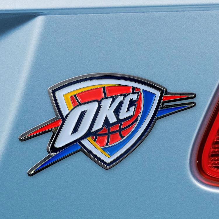 Oklahoma City Thunder Color Metal Auto Emblem
