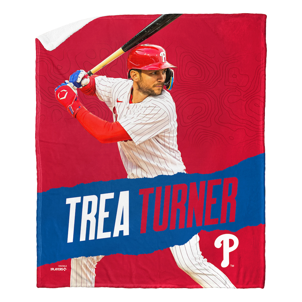 Philadelphia Phillies Trea Turner Silk Sherpa Throw Blanket