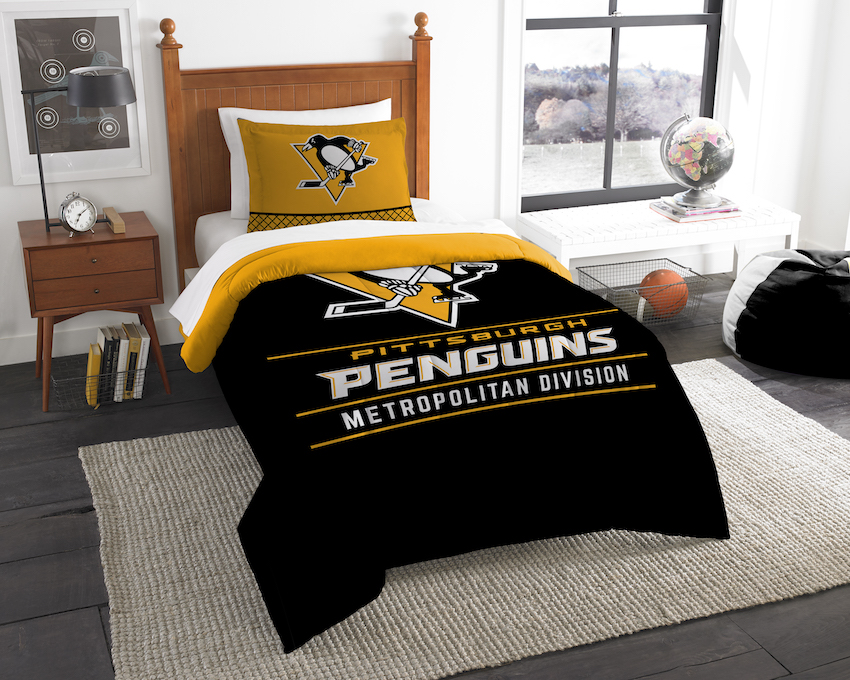 Pittsburgh Penguins Twin Comforter Set with Sham