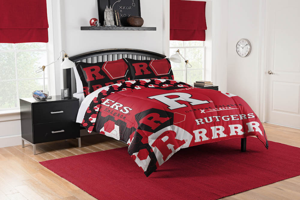 Rutgers Scarlet Knights QUEEN/FULL size Comforter and 2 Shams