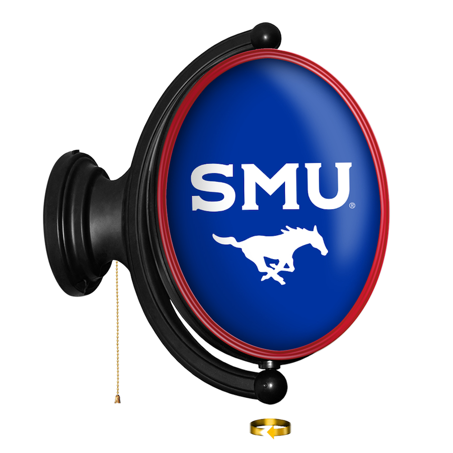SMU Mustangs LED Rotating Wall Sign ~ OVAL