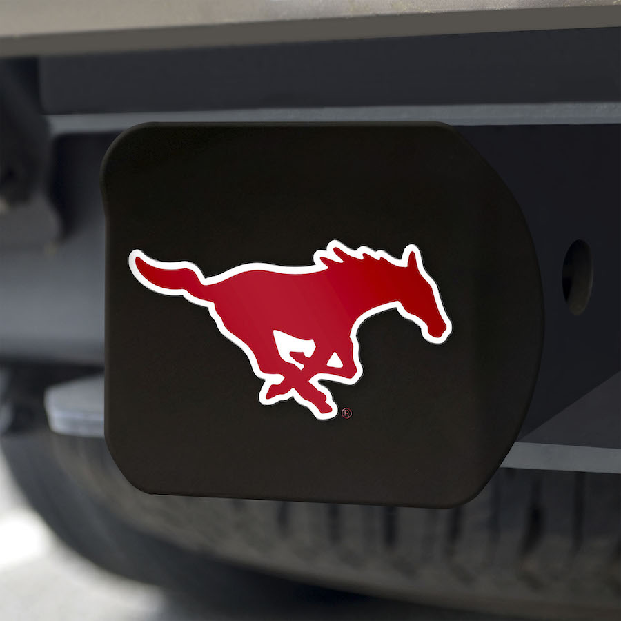 SMU Mustangs Black and Color Trailer Hitch Cover