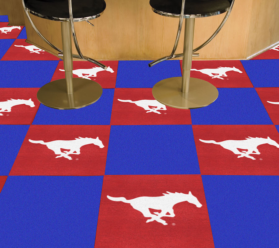 SMU Mustangs Carpet Tiles 18x18 in.