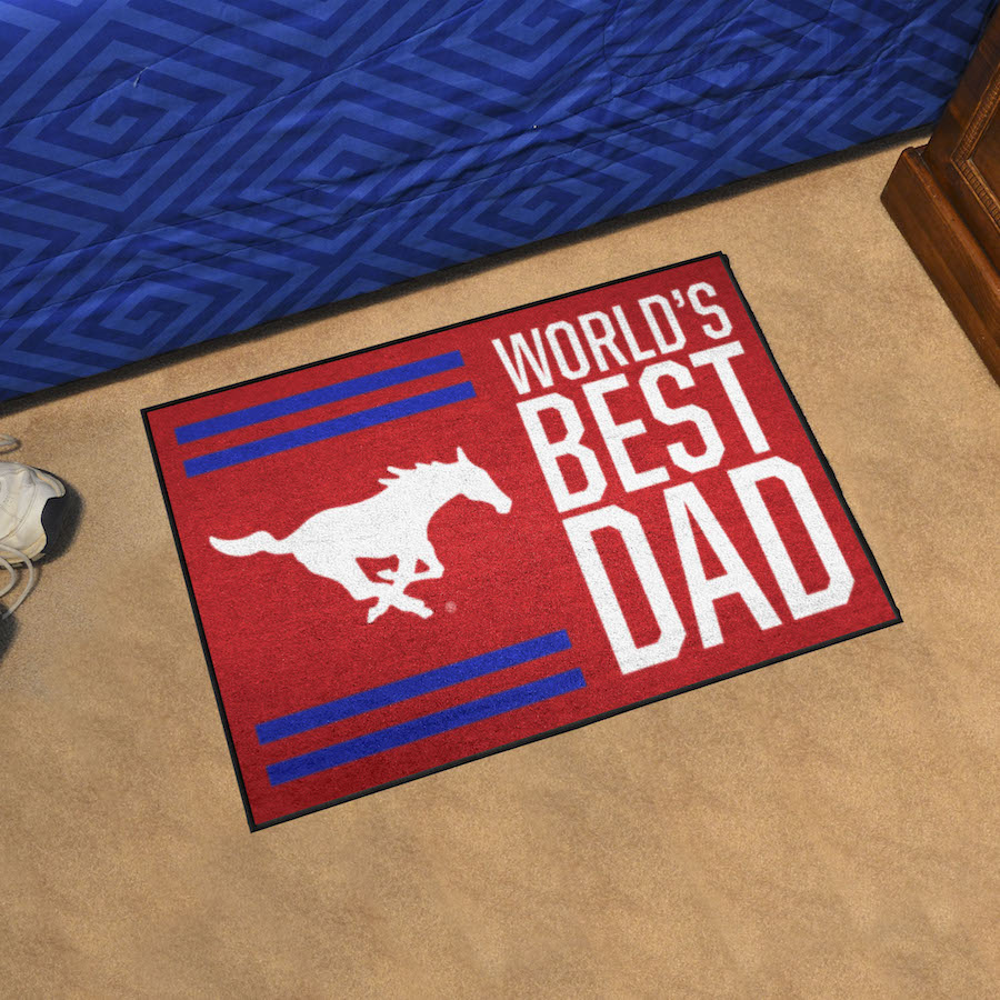SMU Mustangs 20 x 30 WORLDS BEST DAD Floor Mat