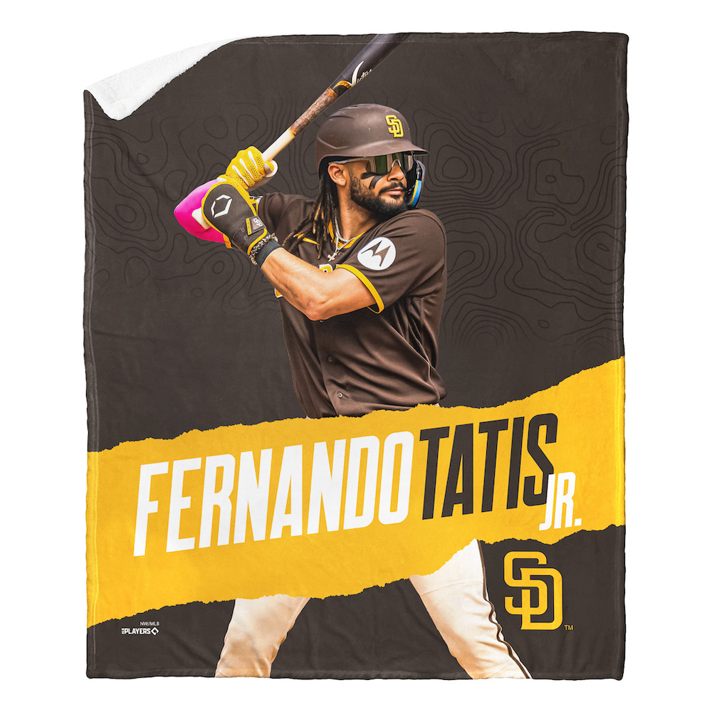San Diego Padres Fernando Tatis Jr. Silk Sherpa Throw Blanket