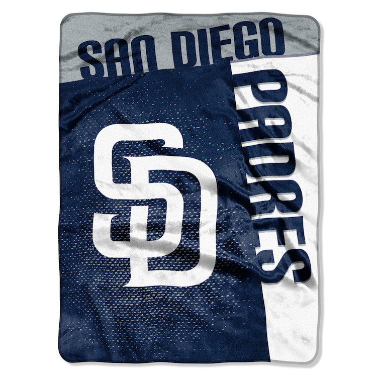 San Diego Padres Large Plush Fleece Raschel Blanket 60 x 80