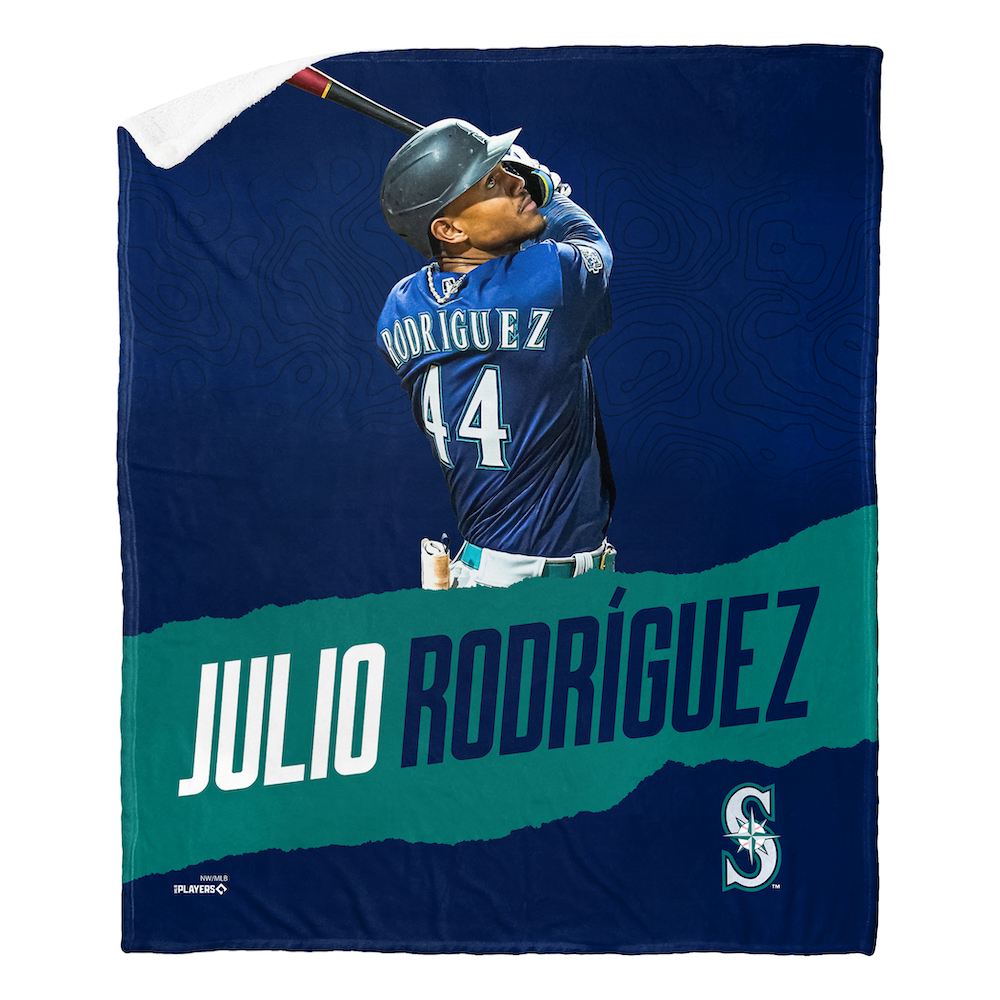 Seattle Mariners Julio Rodriguez Silk Sherpa Throw Blanket