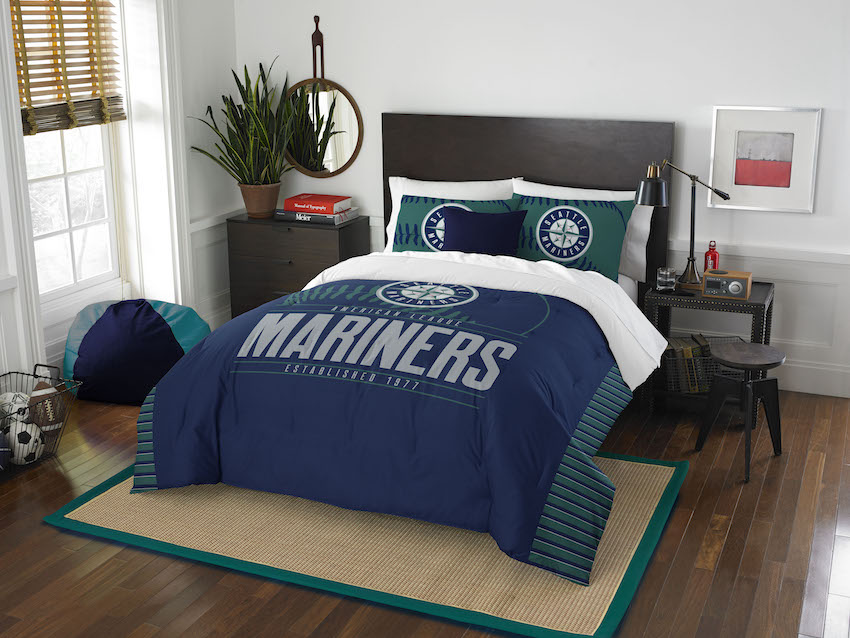 Seattle Mariners QUEEN/FULL size Comforter and 2 Shams