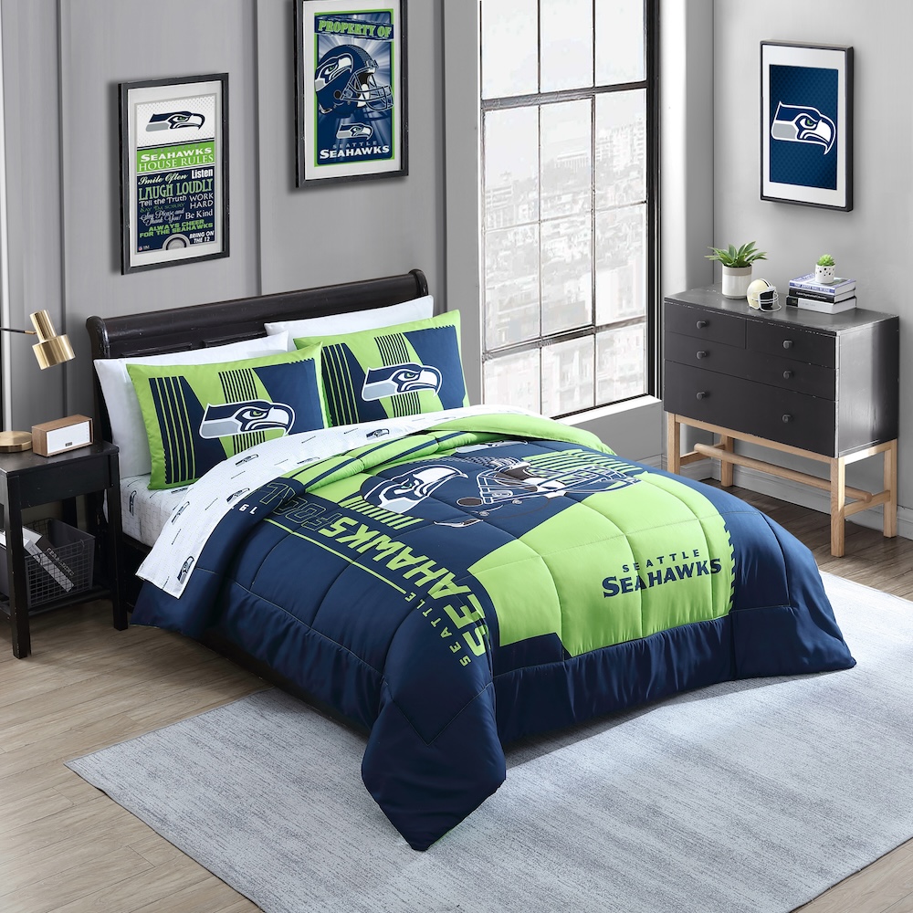 Seattle Seahawks QUEEN Bed in a Bag Set