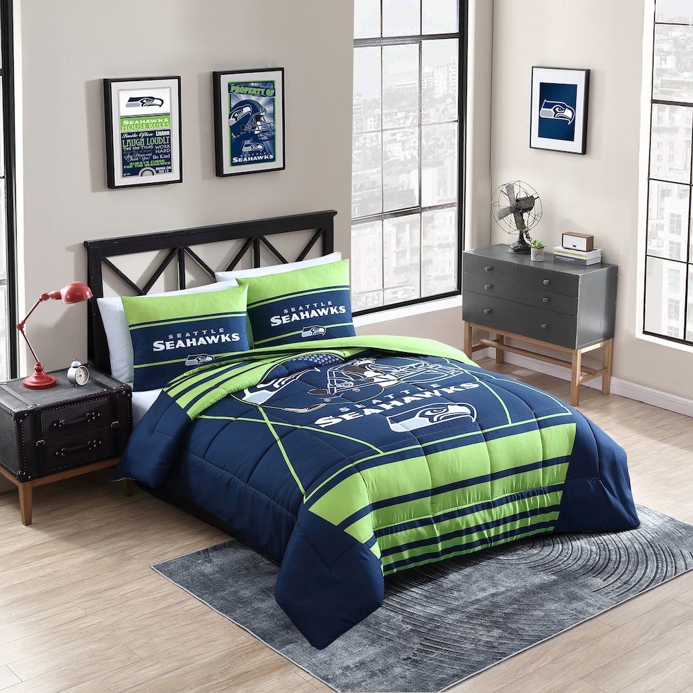 Seattle Seahawks QUEEN/FULL size Comforter and 2 Shams