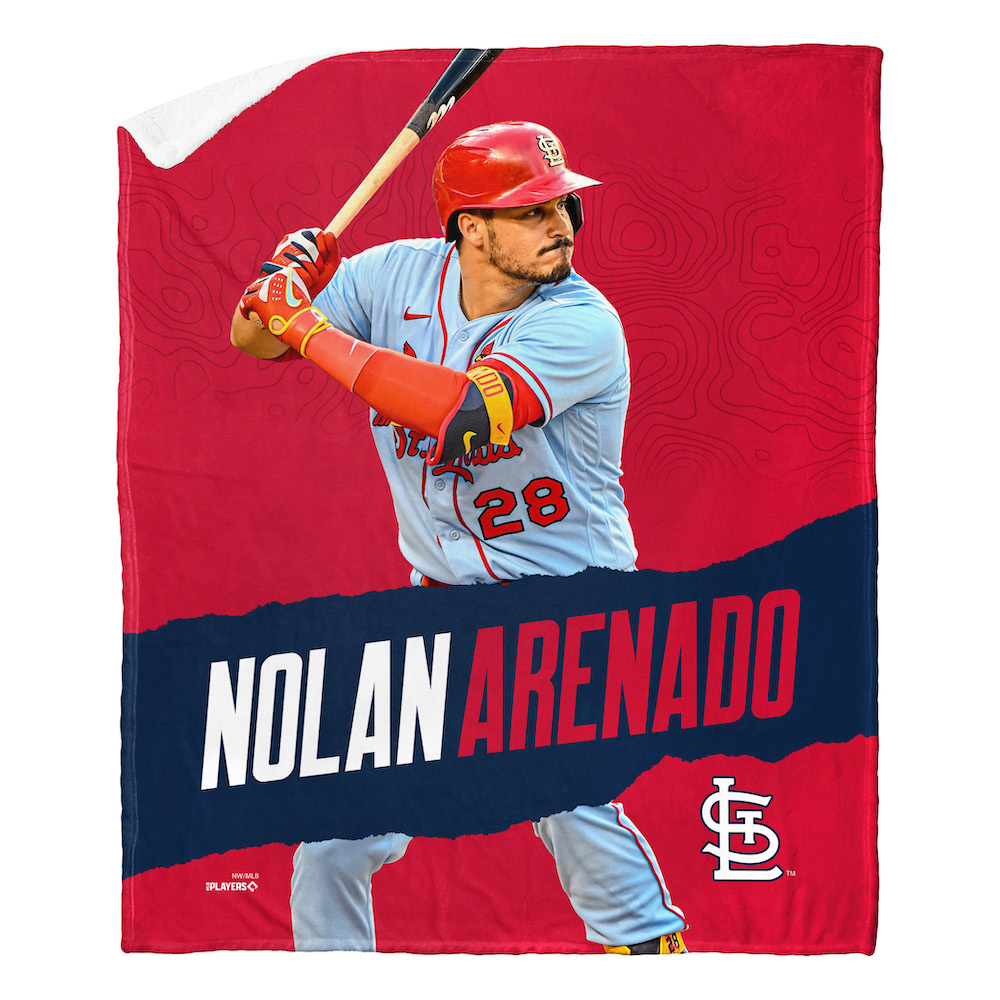 St. Louis Cardinals Nolan Arenado Silk Sherpa Throw Blanket