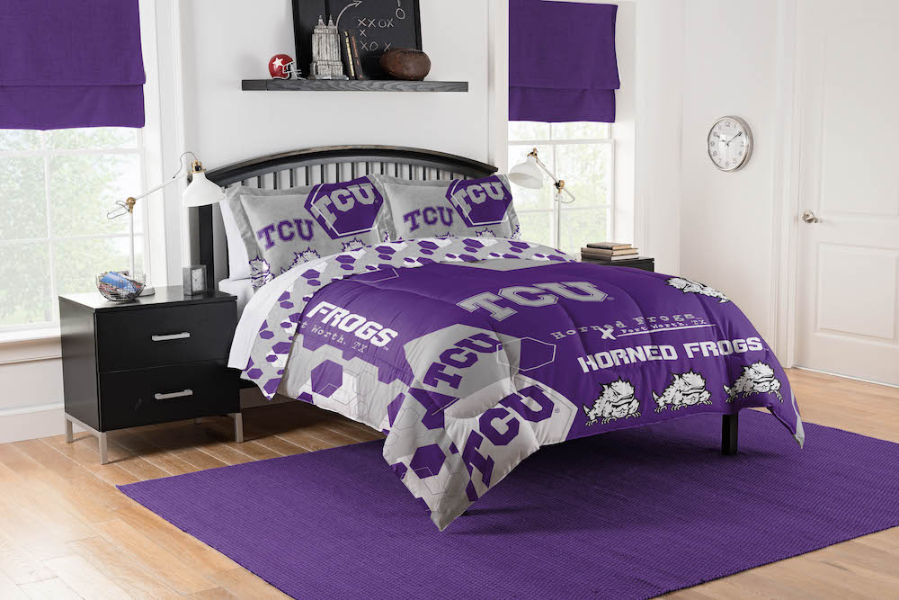 TCU Horned Frogs QUEEN/FULL size Comforter and 2 Shams