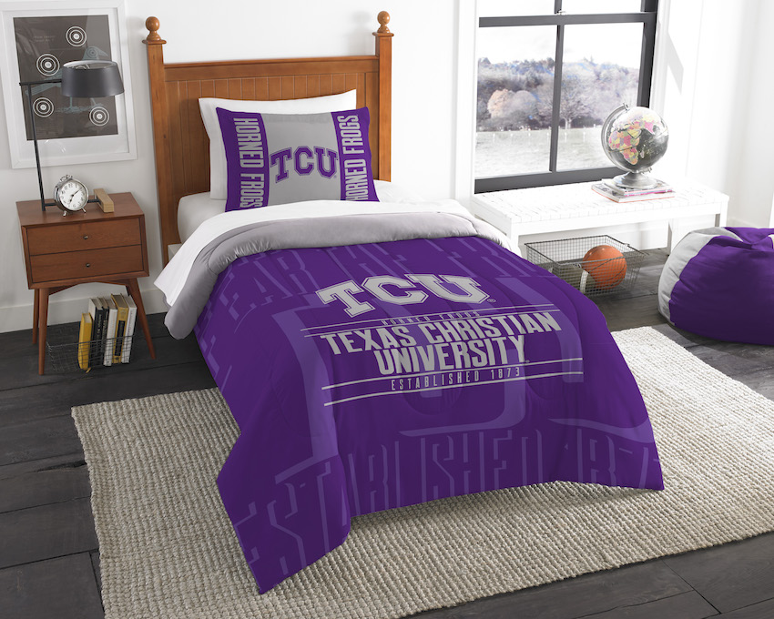 TCU Horned Frogs Twin Comforter Set with Sham