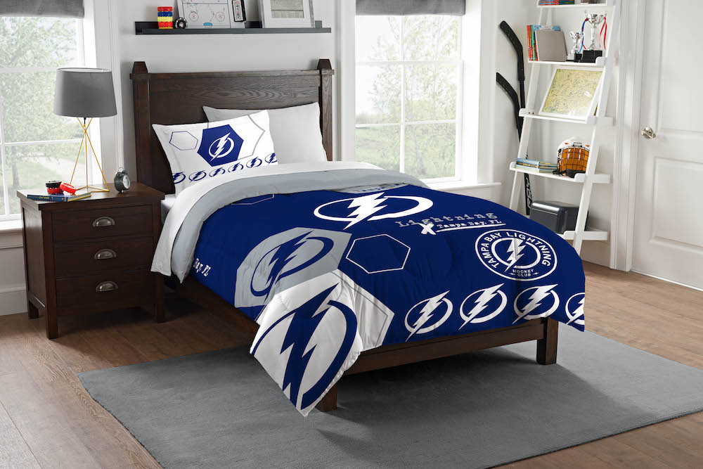 Tampa Bay Lightning Twin Comforter Set with Sham