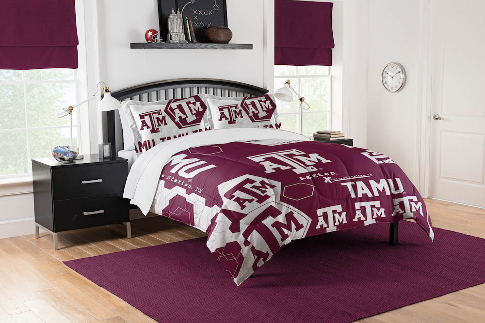Texas A&M Aggies QUEEN/FULL size Comforter and 2 Shams