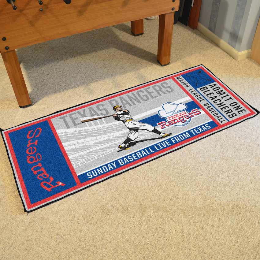 Texas Rangers MLBCC Vintage 30 x 72 Game Ticket Carpet Runner