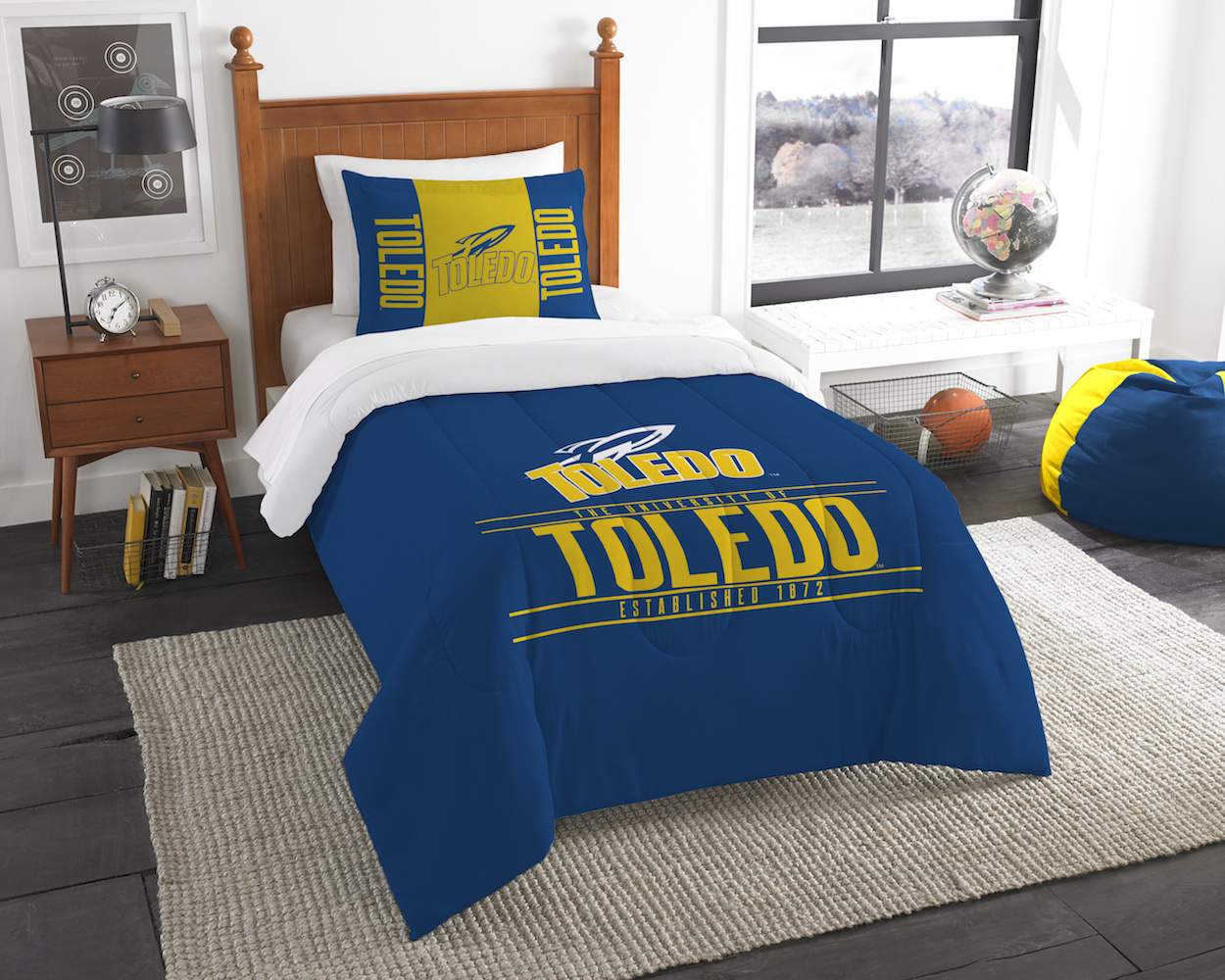 Toledo Rockets Twin Comforter Set with Sham