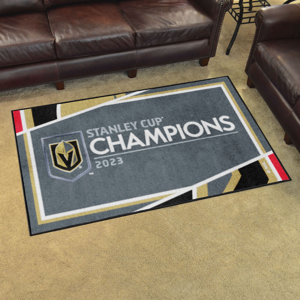 Vegas Golden Knights Stanley Cup Champions 4X6 Area Rug