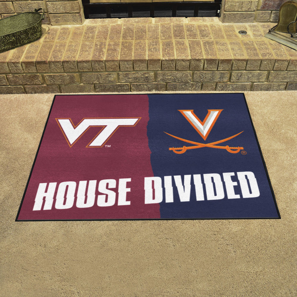 NCAA House Divided Rivalry Rug Virginia Tech Hokies - Virginia Cavaliers