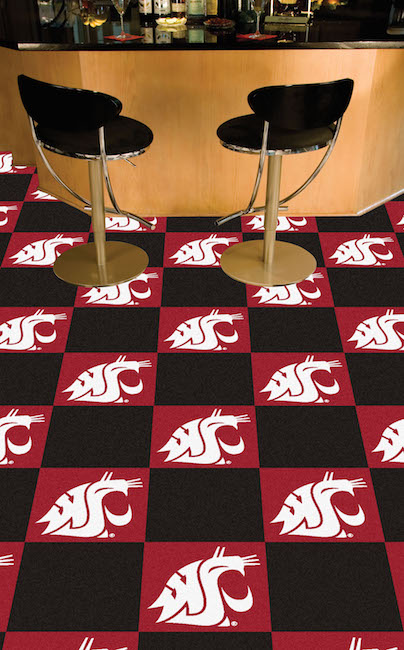 Washington State Cougars Carpet Tiles 18x18 in.